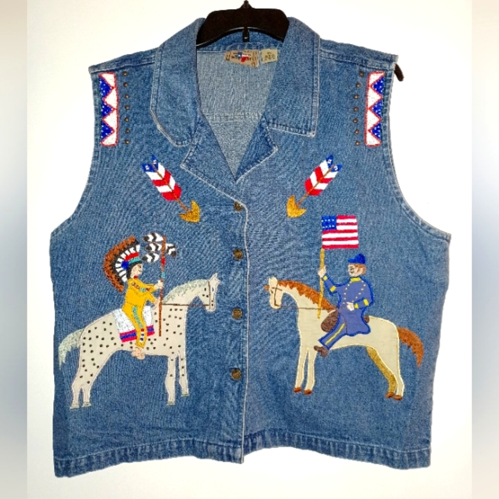 Women's Denim Character Vest.  Size XL
